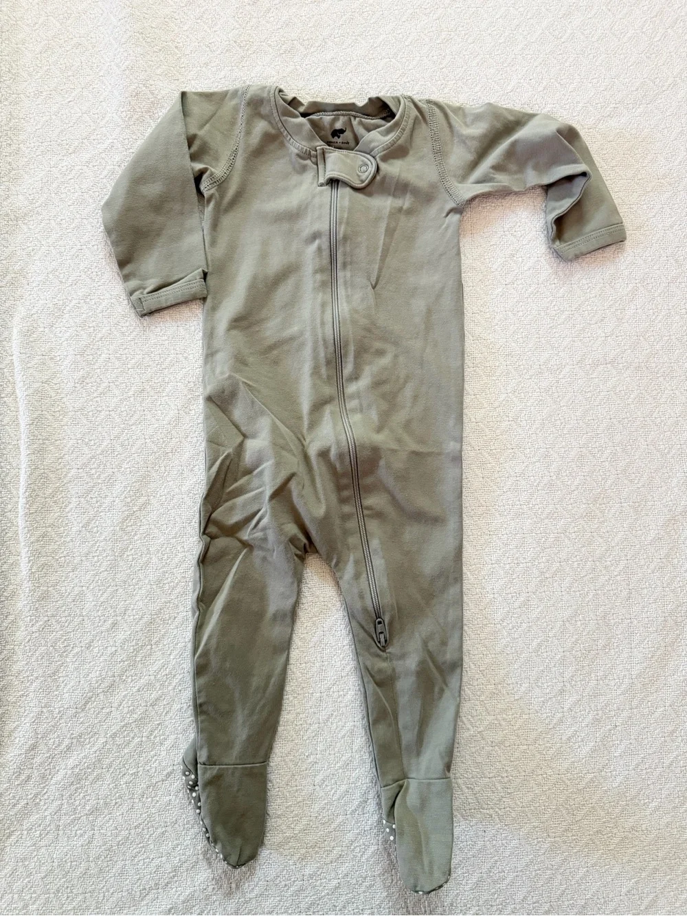 Monica + Andy Gray and White Stripe and Solid Footie Sleeper Bundle